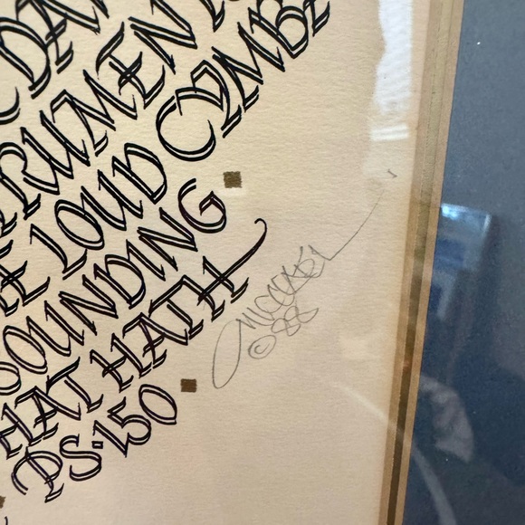 Framed Michael Podesta Art with Gold Wood Frame “Praise Ye The Lord” Psalm 150 - Picture 4 of 10